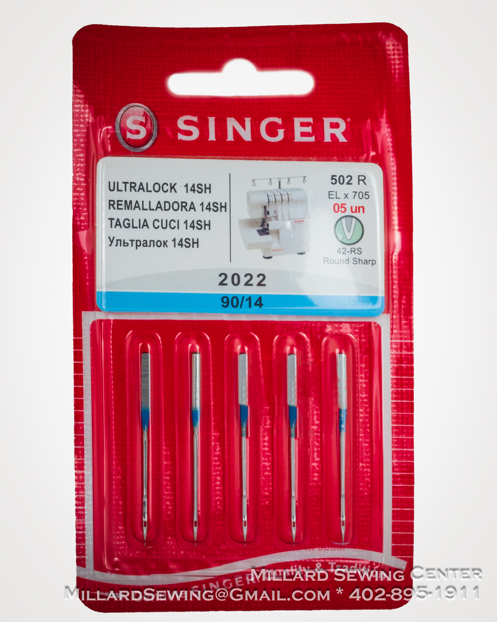 Singer 2 Pack Overlock Singer Needles 2022 ELx705 for Singer 14SH Sewing Machine